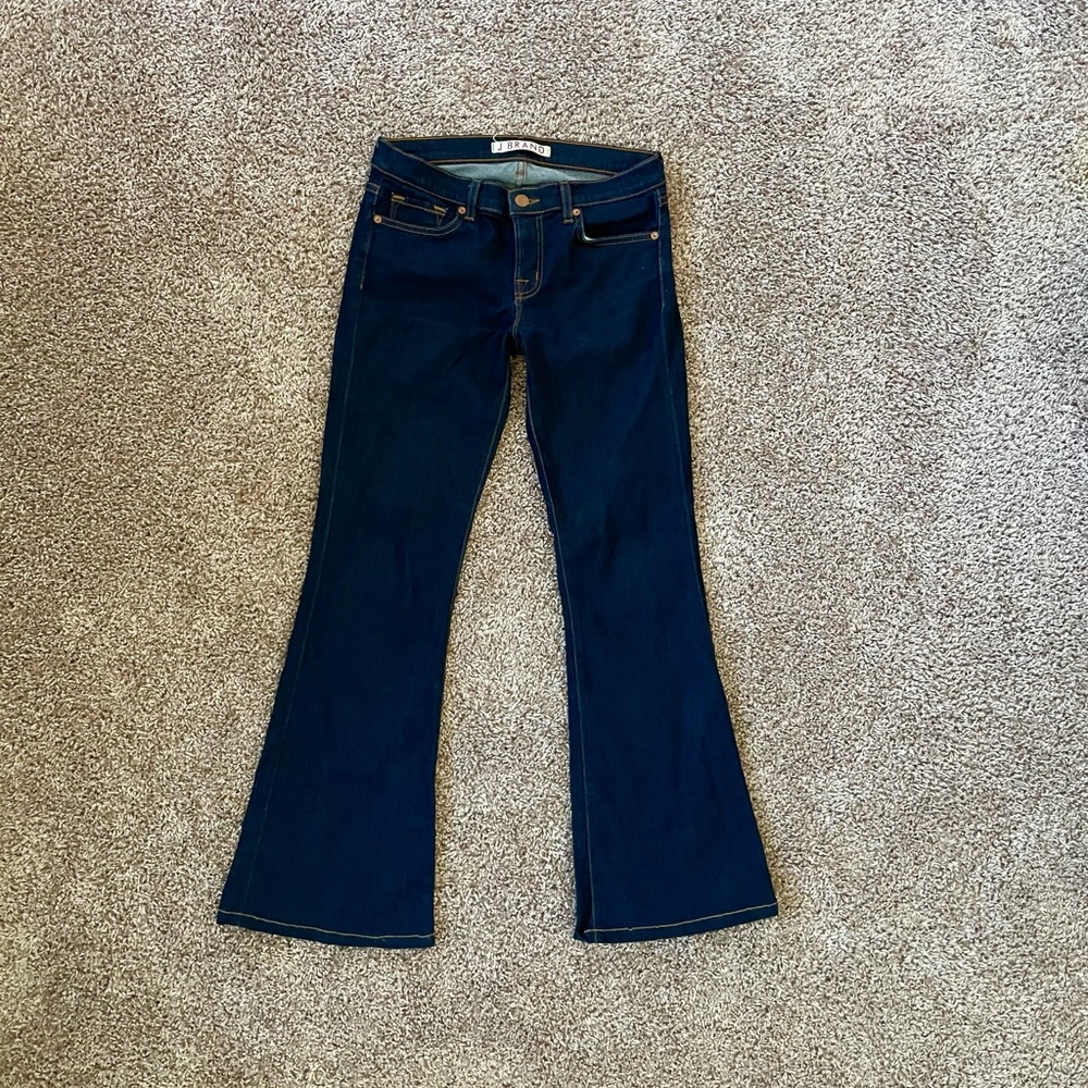 J Brand Dark Wash Low Rise Boot Cut Jeans 27